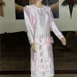 Simon Sez • Size 9/10 • Vintage • Formal • Pink • Floral • Dress